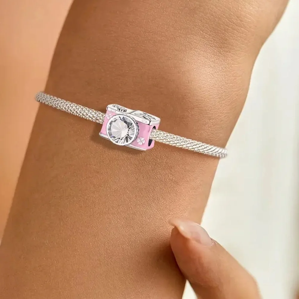 Pink and Silver Camera Charm - Picture 4 of 4